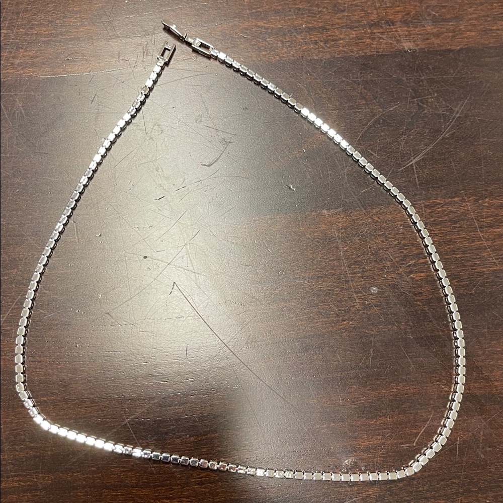 Sterling Silver Tennis Necklace for Women 17” - Picture 6 of 6